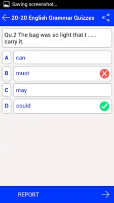 English Grammar Quiz android App screenshot 2